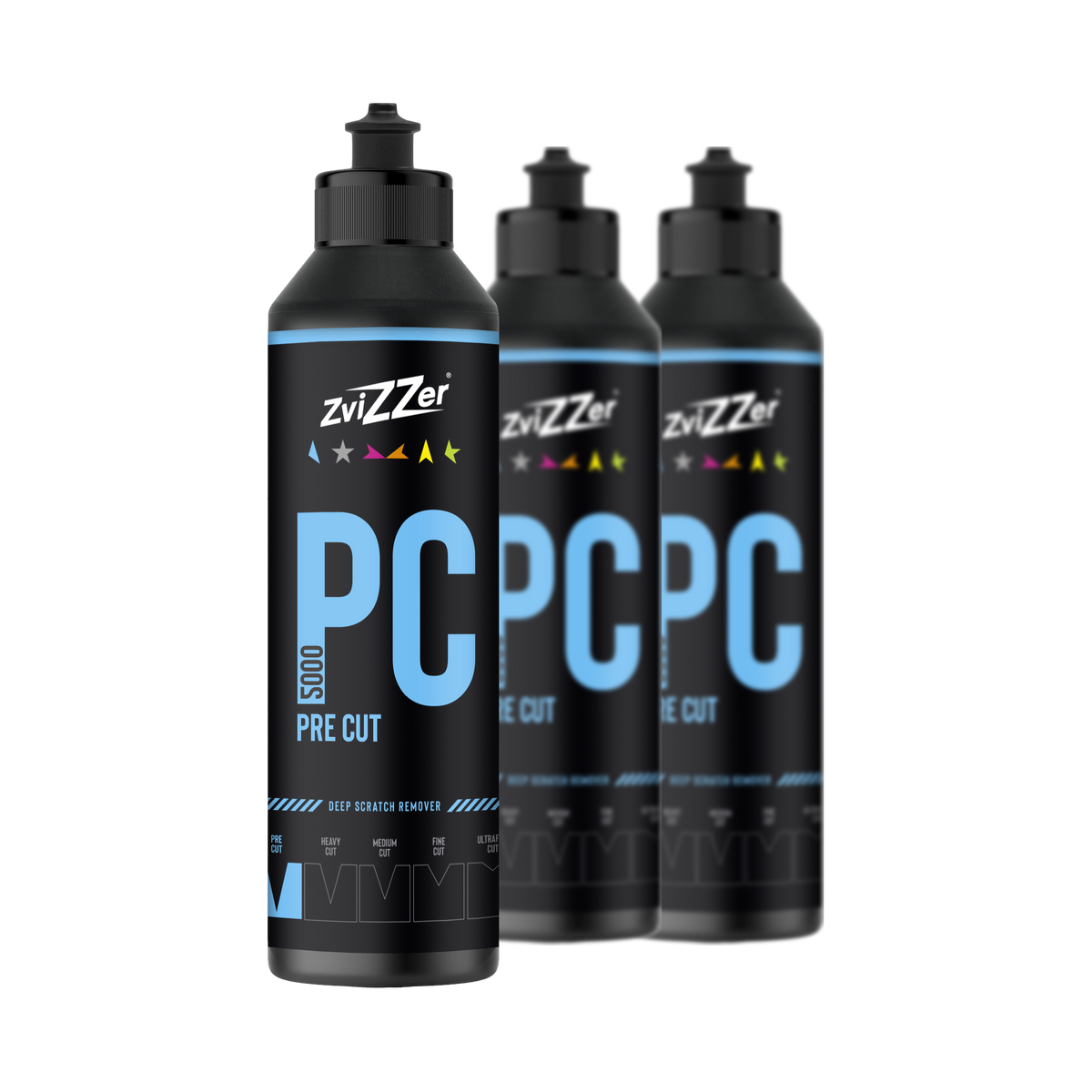ZviZZer PC 5000 "Pre Cut" (Blau) — Schleifpolitur 250 ml / 3er-Set