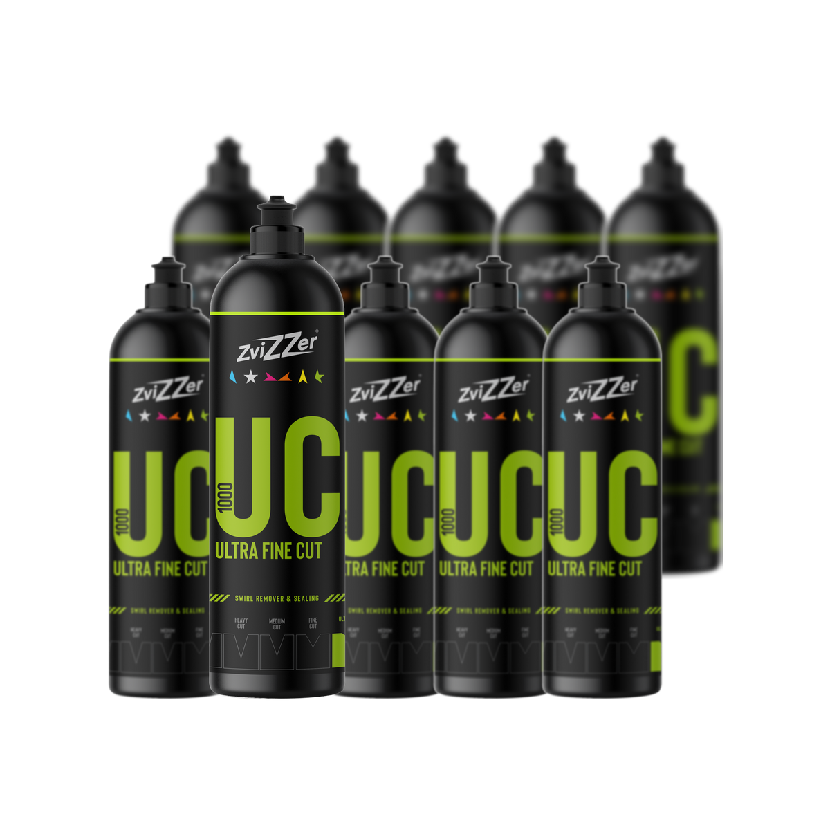 ZviZZer UC 1000 "Ultrafine Cut" (Grün) — Finish-Politur 750 ml / 10er-Set