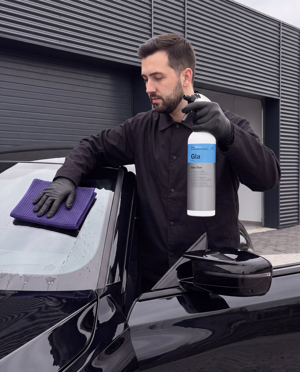 Detailing1 Koch-Chemie Glas Star „Gla“ Glasreinigerkonzentrat, Innenscheibe des BMW M2 streifenfrei gereinigt (Mobile)
