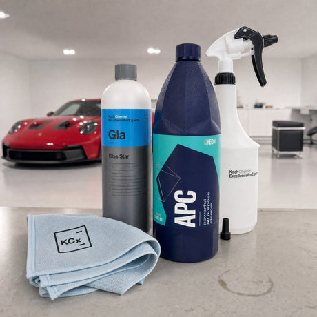 Detailing1 Auto-Reinigungsset "Innenraum" — GYEON Q²M APC 1 Liter + Koch-Chemie Glas Star „Gla“ 1 Liter + Pro Glass Towel + K