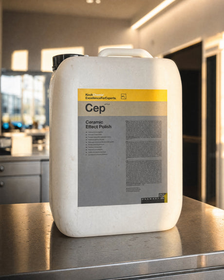Koch-Chemie Ceramic Effect Polish Cep 20-Liter-Kanister Gebinde auf der Werkbank