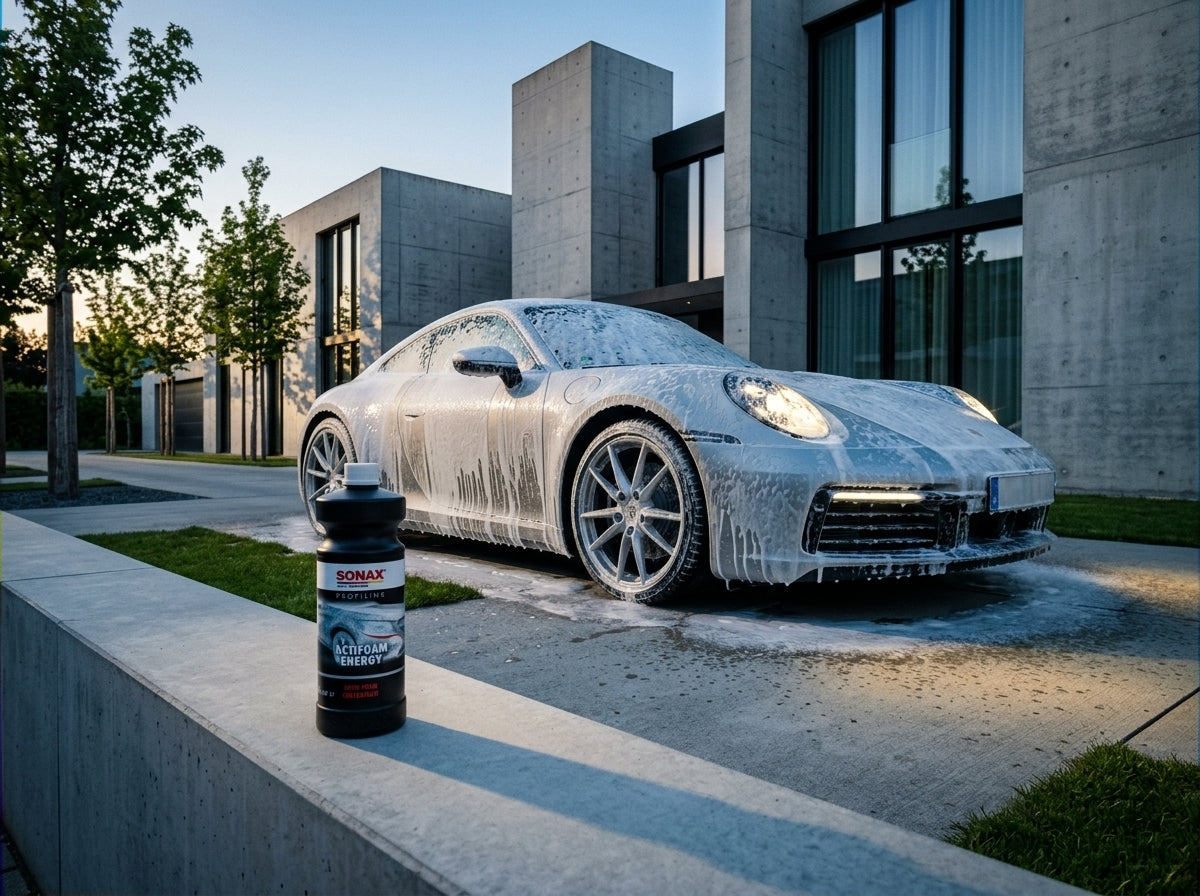 SONAX ActiFoam Energy Snow Foam Vorwäsche auf Porsche 911
