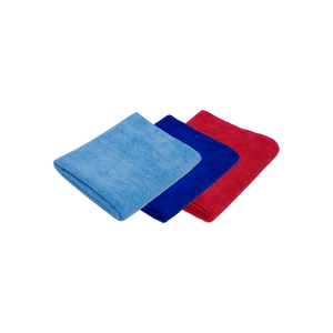 Car Wash 3er Set "BMW M" 320GSM Mikrofasertücher (Hellblau + Blau + Rot)