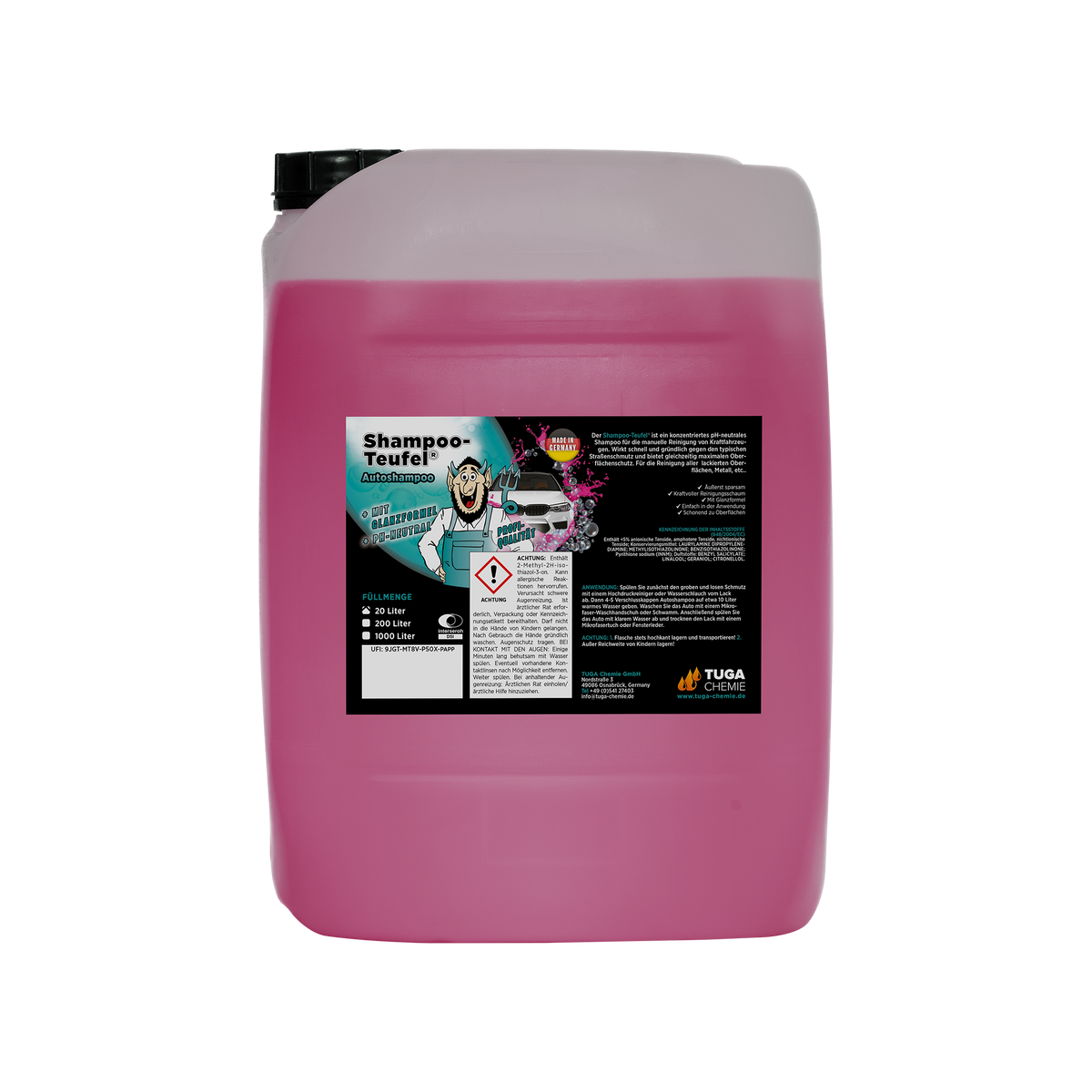 Detailing1 TUGA Chemie Shampoo-Teufel® Autoshampoo — Konzentrat im 20-Liter-Kanister
