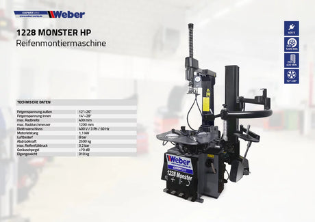 "1228 Monster HP" Reifenmontiermaschine (Weber-Expert-Serie)